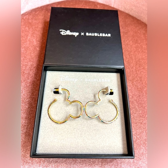 Disney x BaubleBar Multicolored Mickey Outline Silhouette Earrings - Picture 2 of 4